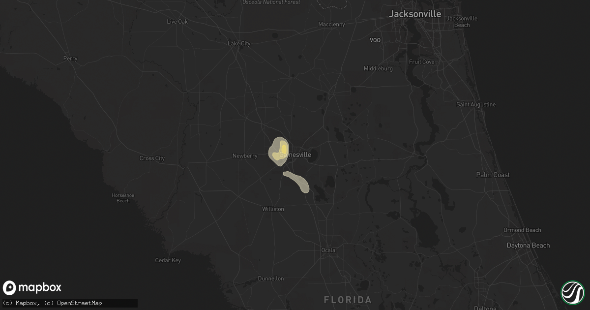 Hail map in Gainesville, FL on June 8, 2014
