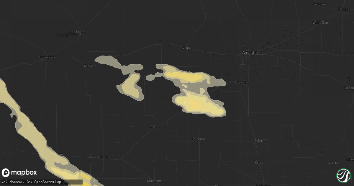 Hail map in Hereford, TX on June 8, 2014