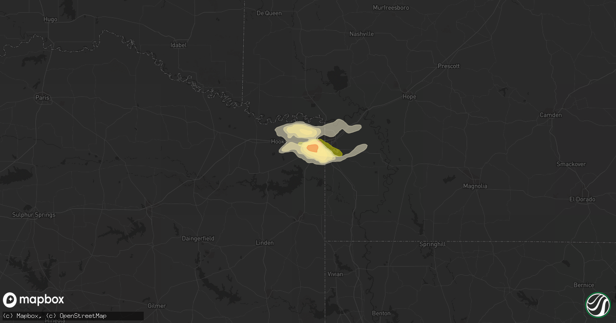 Hail map in Texarkana, TX on June 8, 2014