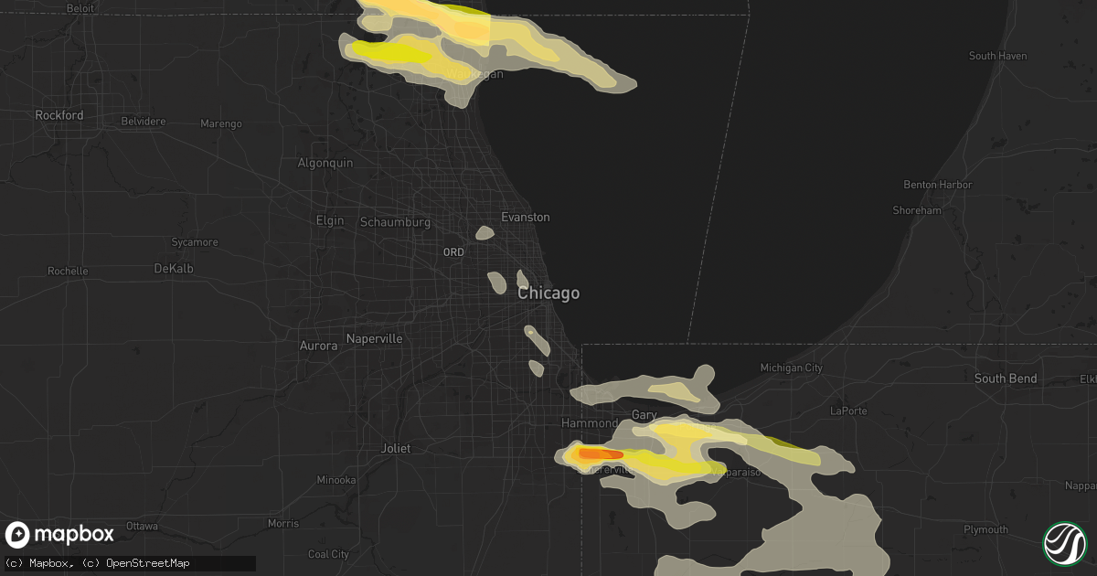 Hail map in Chicago, IL on June 8, 2015