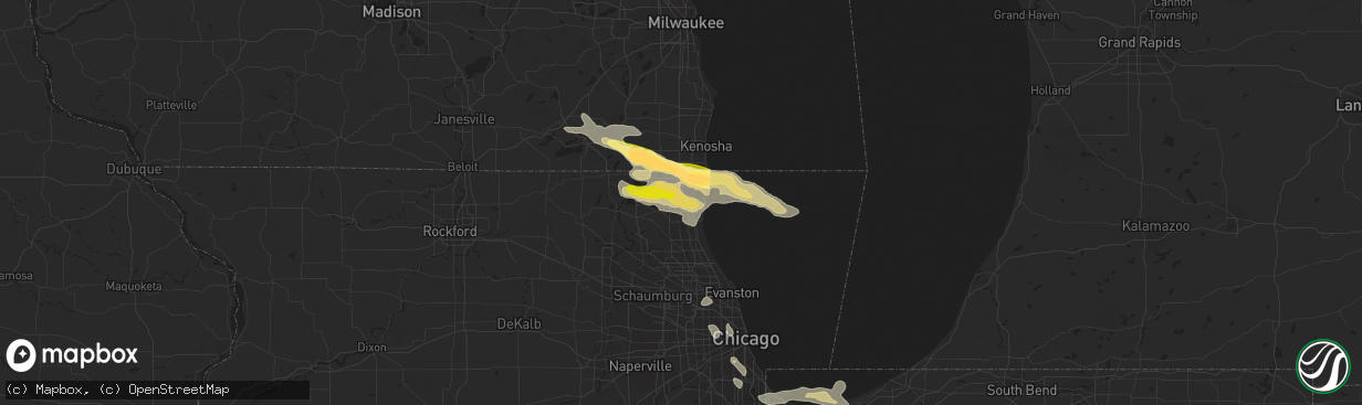 Hail map in Gurnee, IL on June 8, 2015