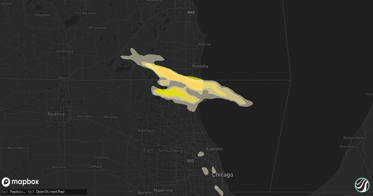 Hail map in Gurnee, IL on June 8, 2015