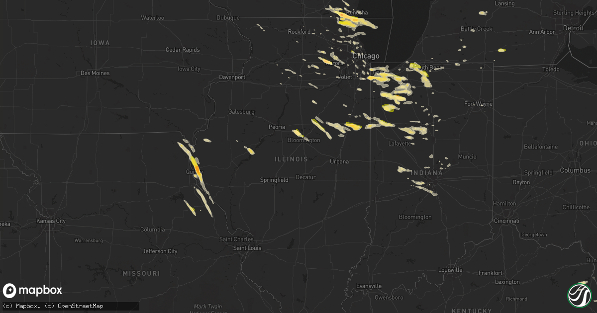 Hail map in Illinois on June 8, 2015