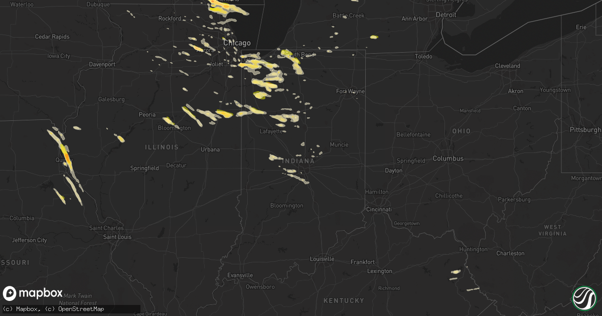 Hail map in Indiana on June 8, 2015