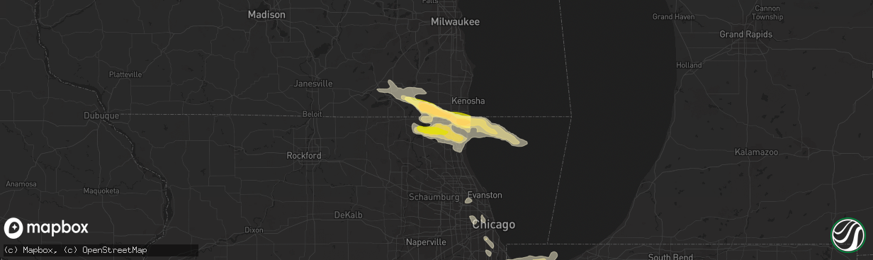 Hail map in Lake Villa, IL on June 8, 2015