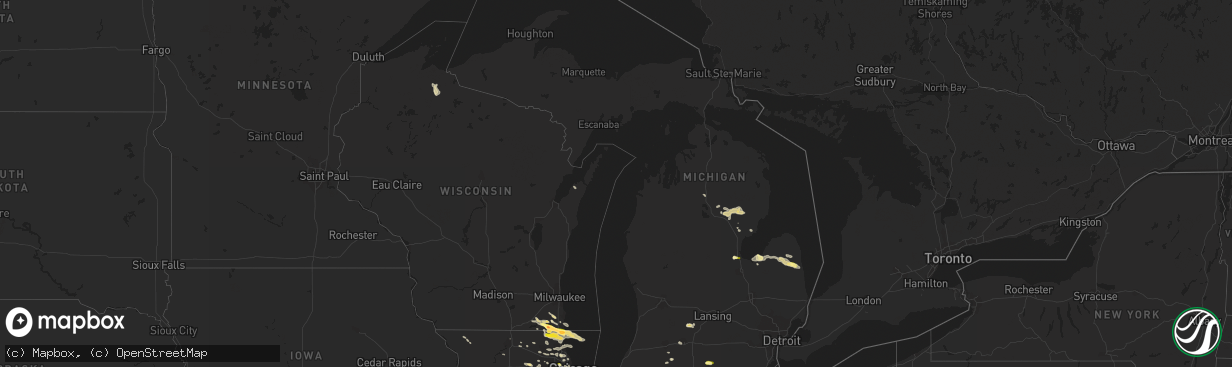 Hail map in Michigan on June 8, 2015