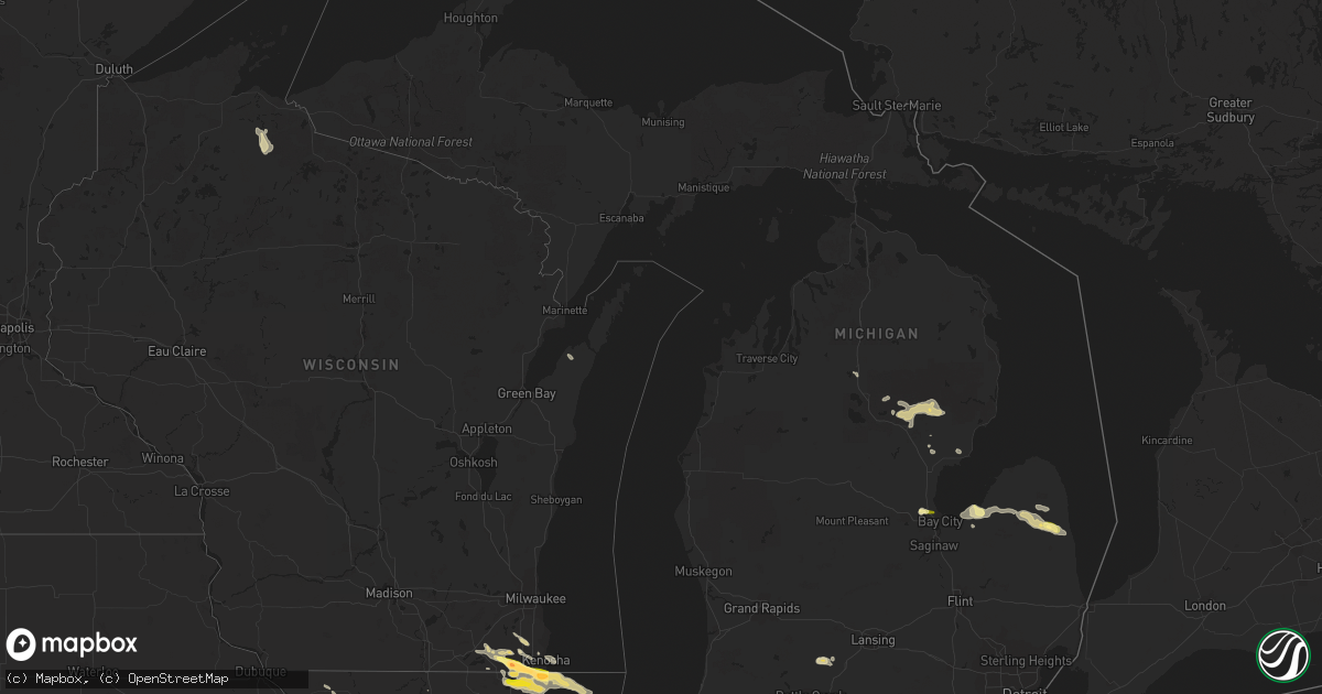 Hail map in Michigan on June 8, 2015