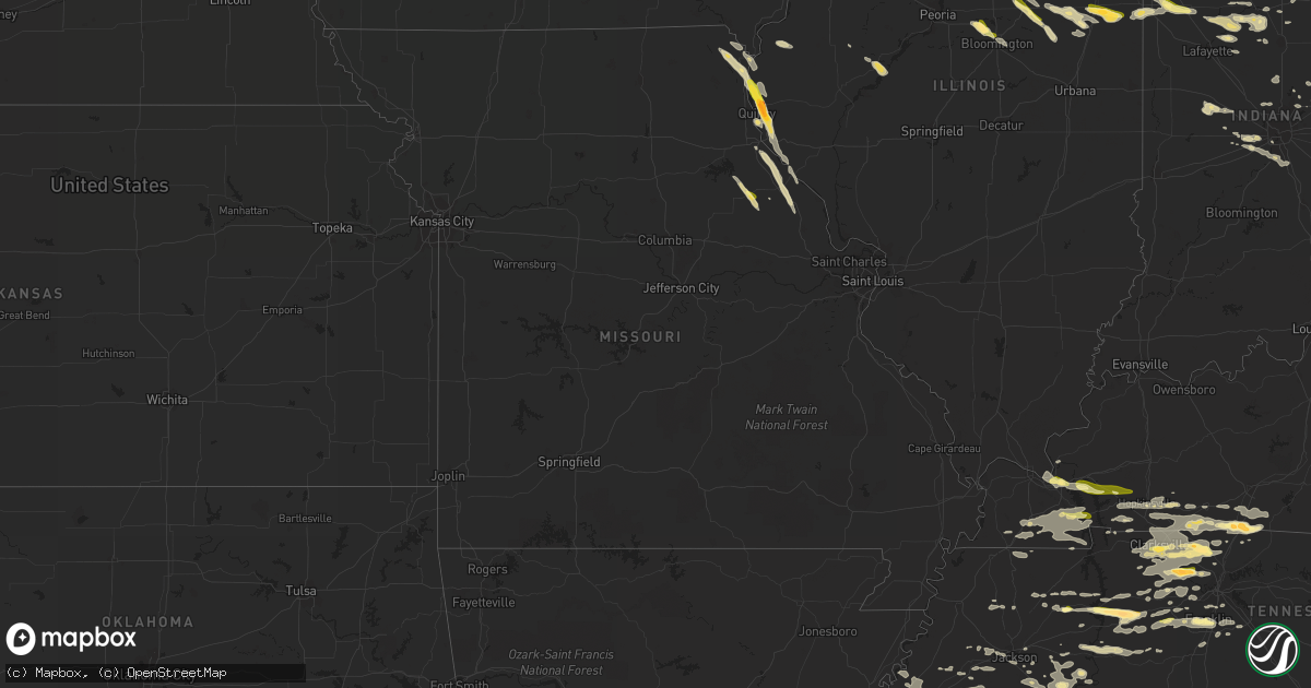 Hail map in Missouri on June 8, 2015