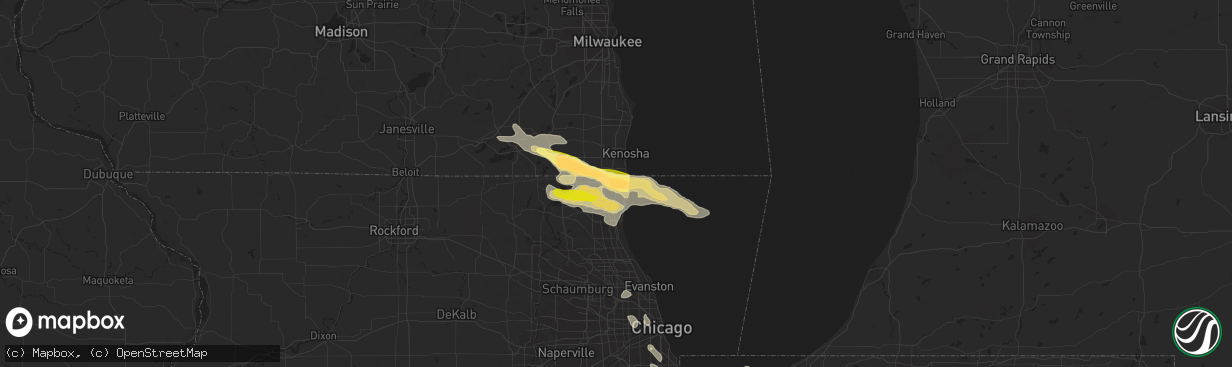 Hail map in Zion, IL on June 8, 2015