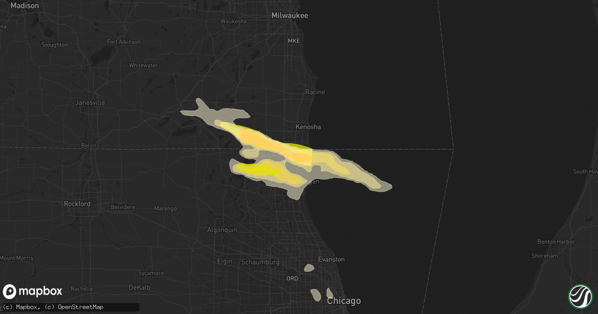 Hail map in Zion, IL on June 8, 2015