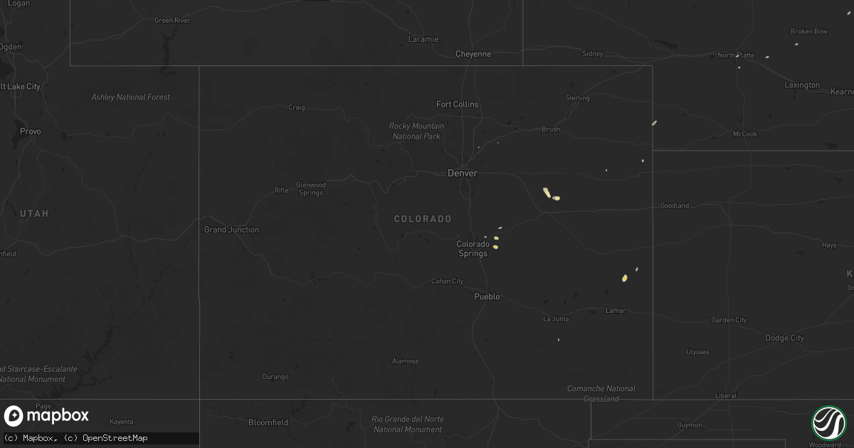 Hail map in Colorado on June 8, 2016