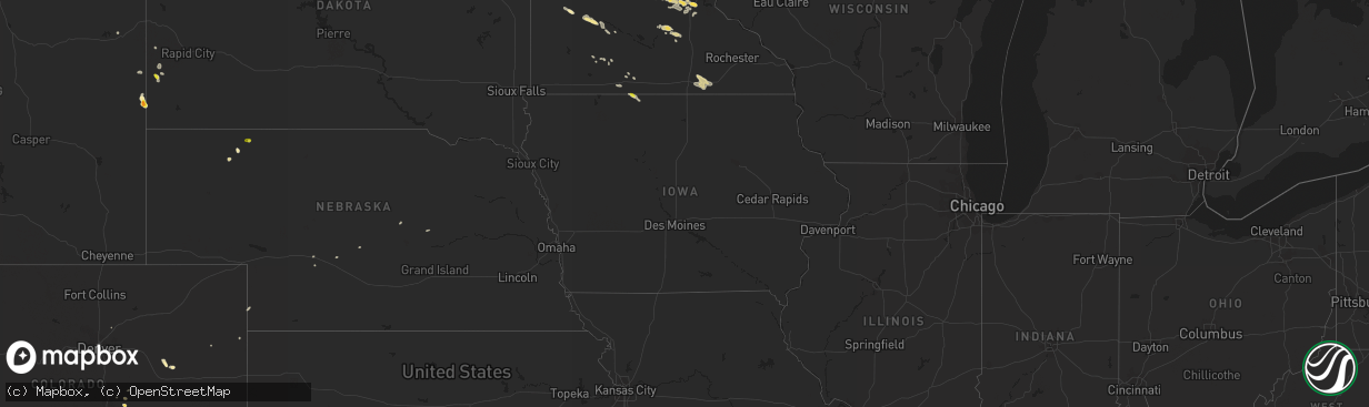 Hail map in Iowa on June 8, 2016