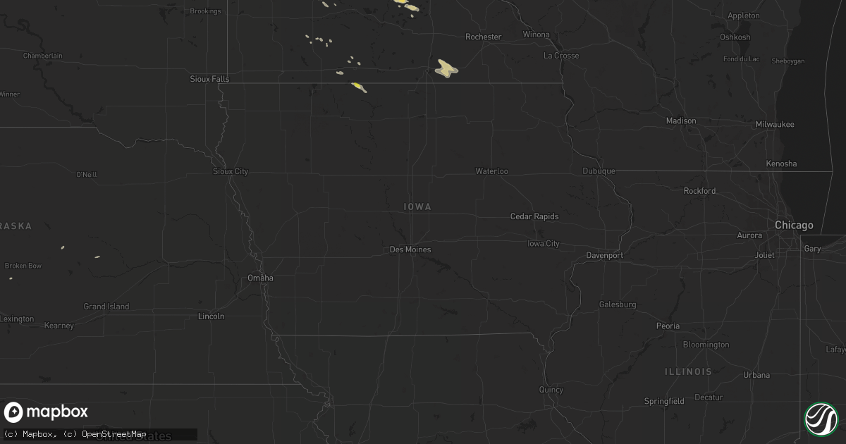 Hail map in Iowa on June 8, 2016