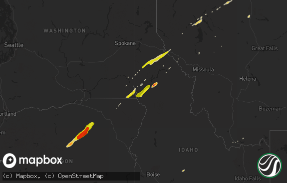 Hail map preview on 06-08-2016