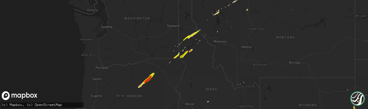 Hail map on June 8, 2016