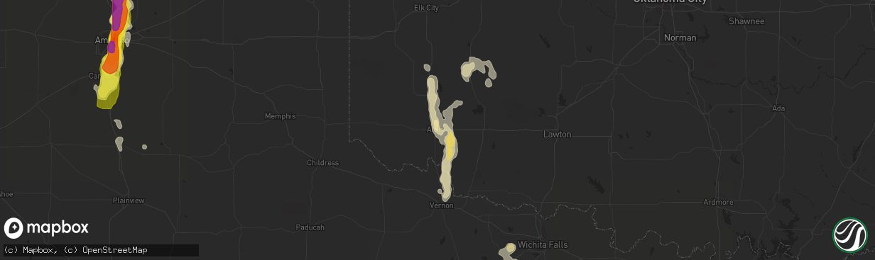 Hail map in Altus, OK on June 8, 2017