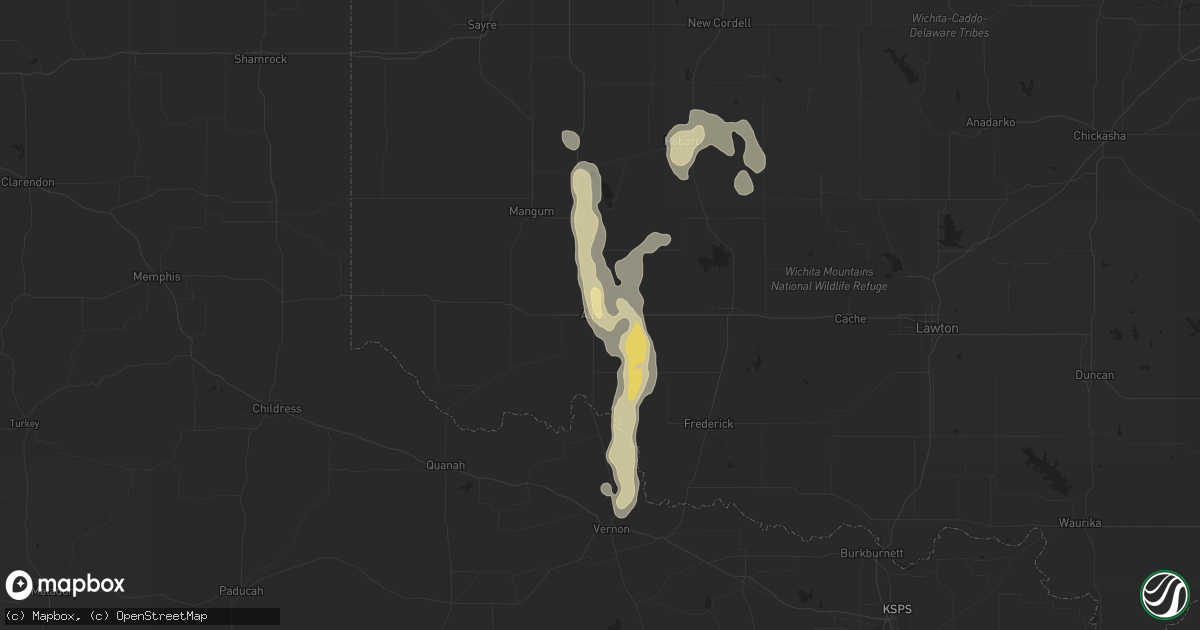 Hail map in Altus, OK on June 8, 2017