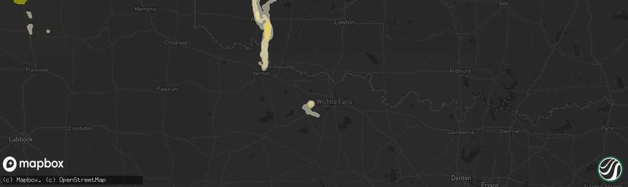 Hail map in Iowa Park, TX on June 8, 2017