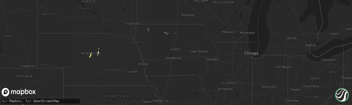 Hail map in Iowa on June 8, 2017