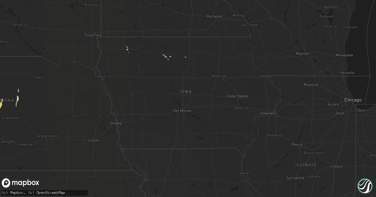 Hail map in Iowa on June 8, 2017