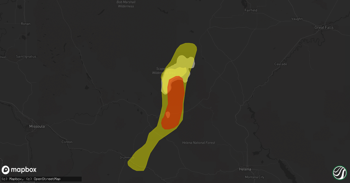 Hail map in Lincoln, MT on June 8, 2017