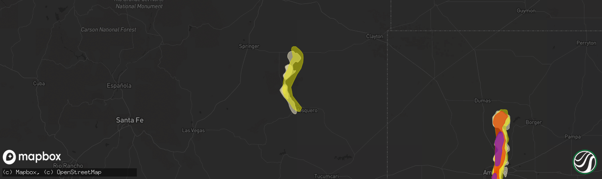 Hail map in Roy, NM on June 8, 2017