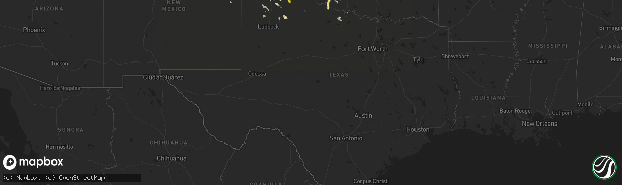 Hail map in Texas on June 8, 2017