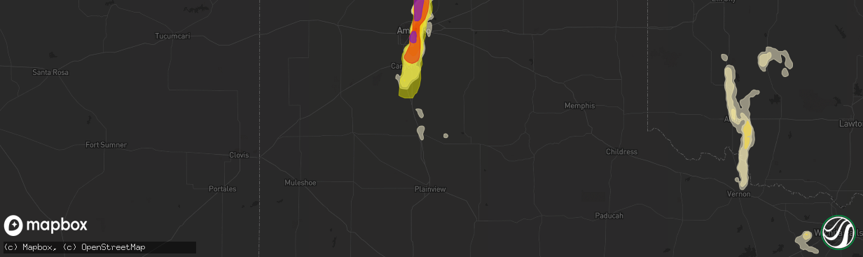 Hail map in Tulia, TX on June 8, 2017