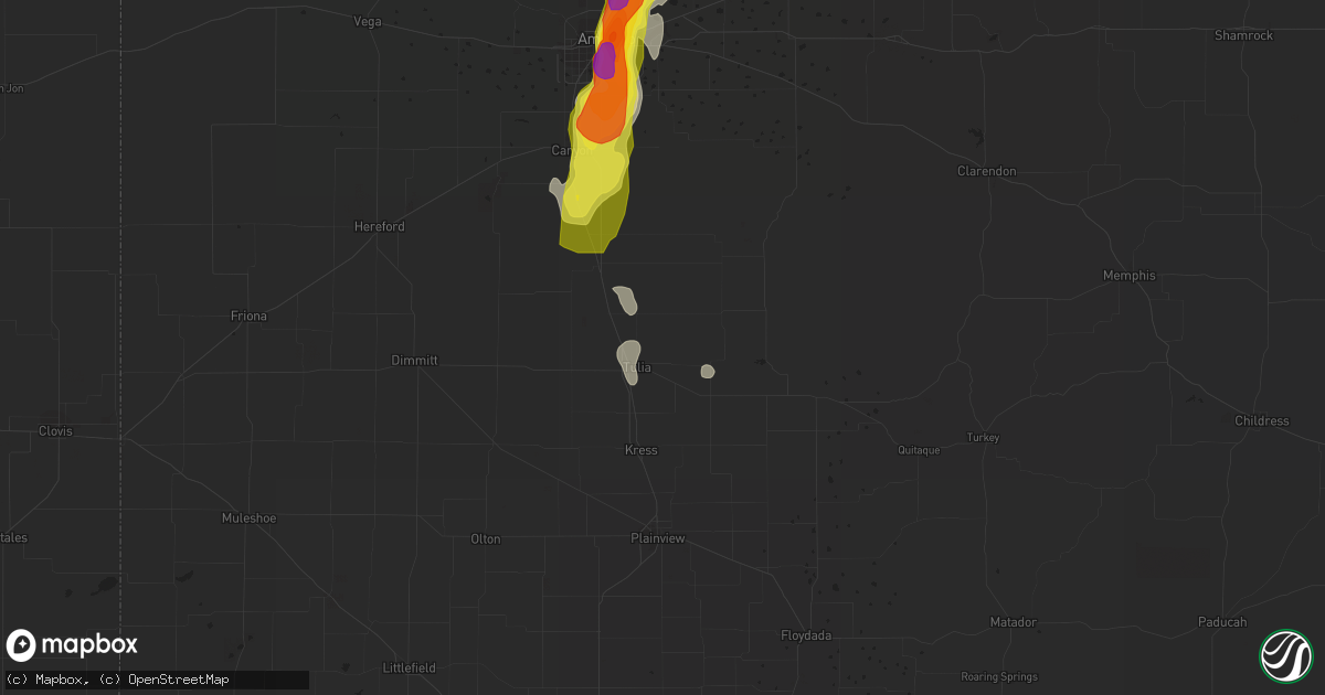 Hail map in Tulia, TX on June 8, 2017