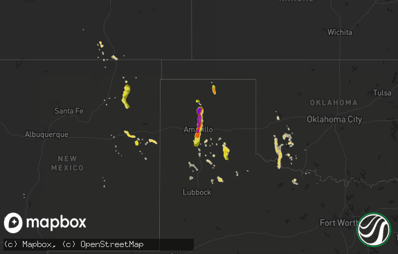 Hail map preview on 06-08-2017