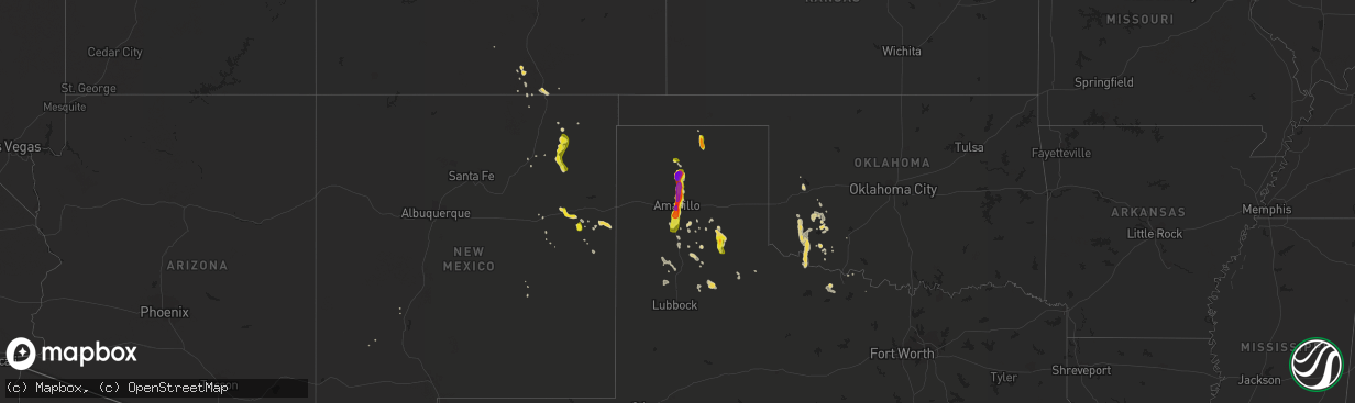 Hail map on June 8, 2017