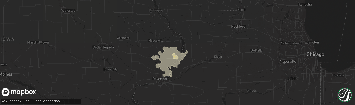 Hail map in Clinton, IA on June 8, 2018