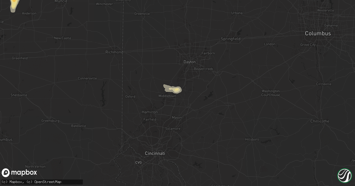 Hail map in Franklin, OH on June 8, 2018