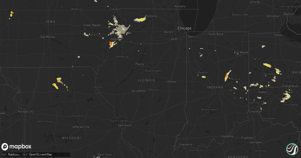 Hail map in Illinois on June 8, 2018