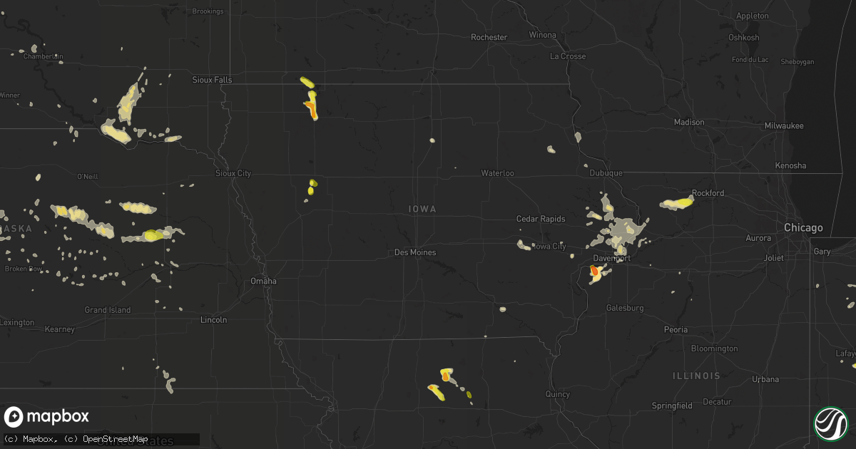 Hail map in Iowa on June 8, 2018