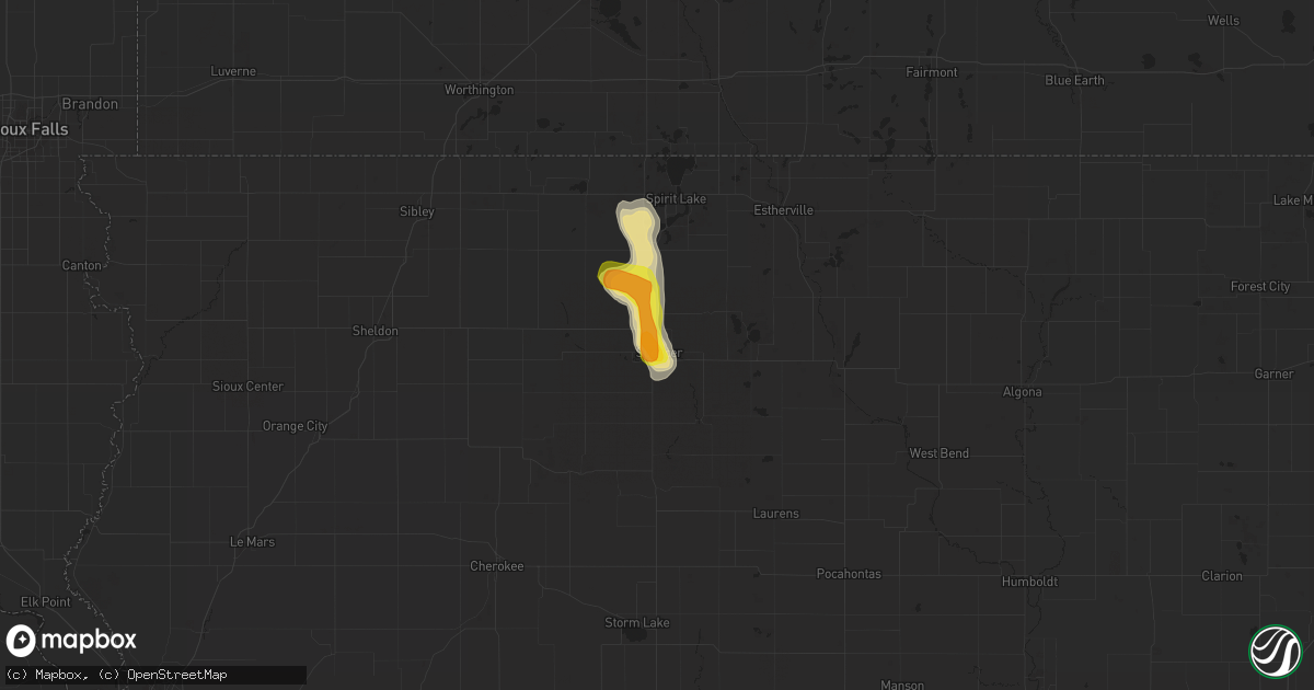 Hail map in Spencer, IA on June 8, 2018