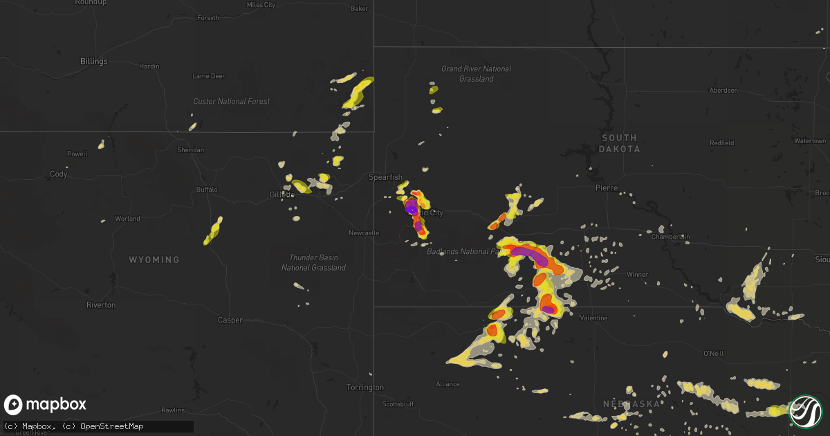 Hail map on June 8, 2018