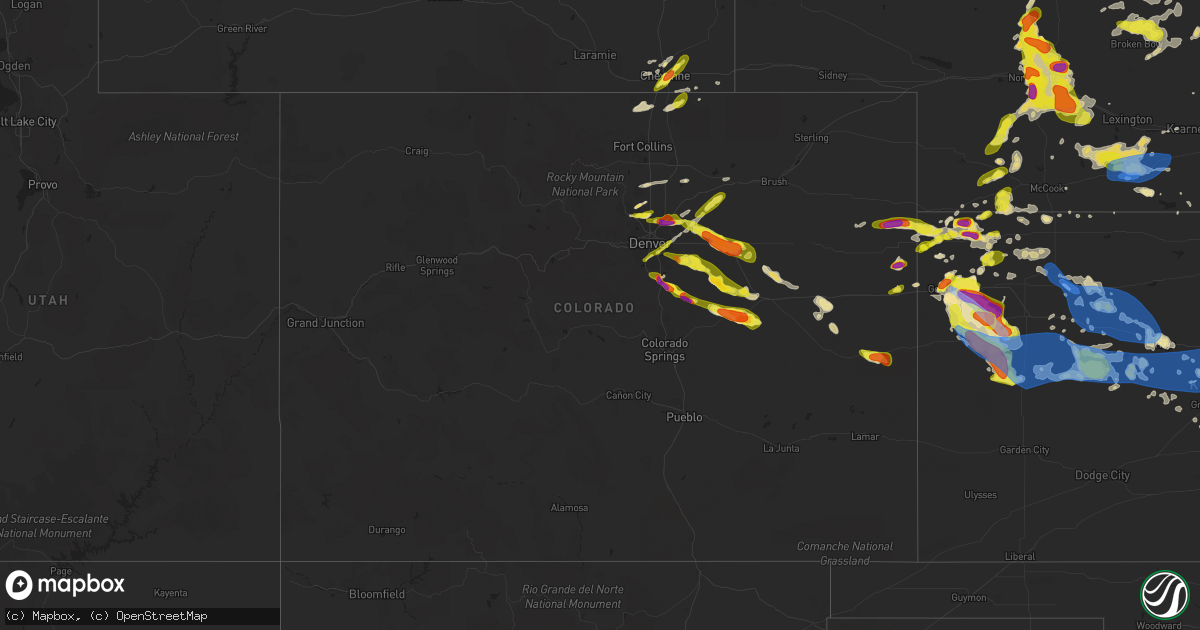 Hail map in Colorado on June 8, 2019