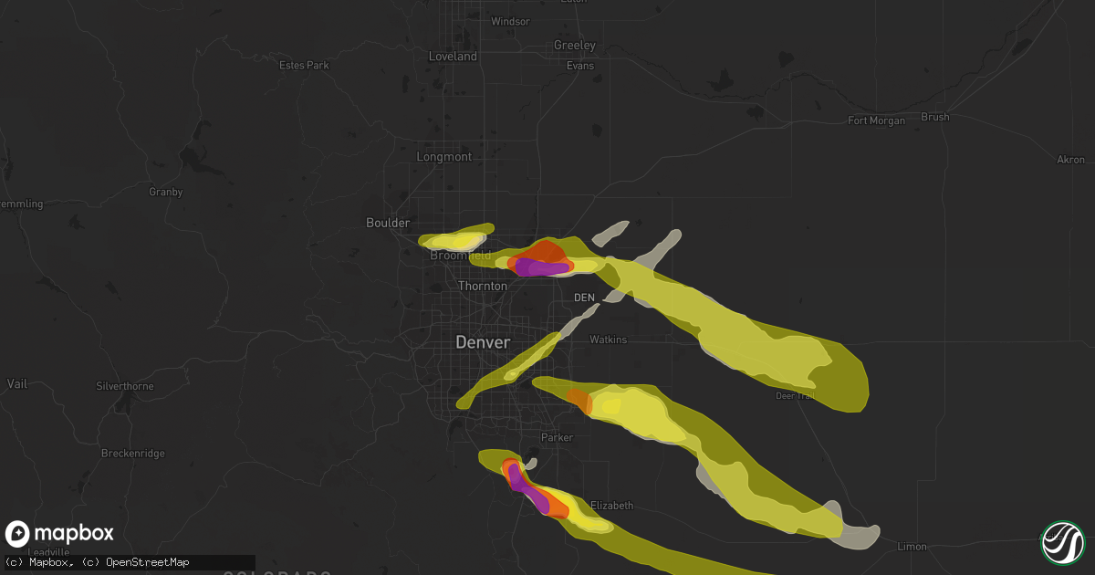 Hail map in Commerce City, CO on June 8, 2019