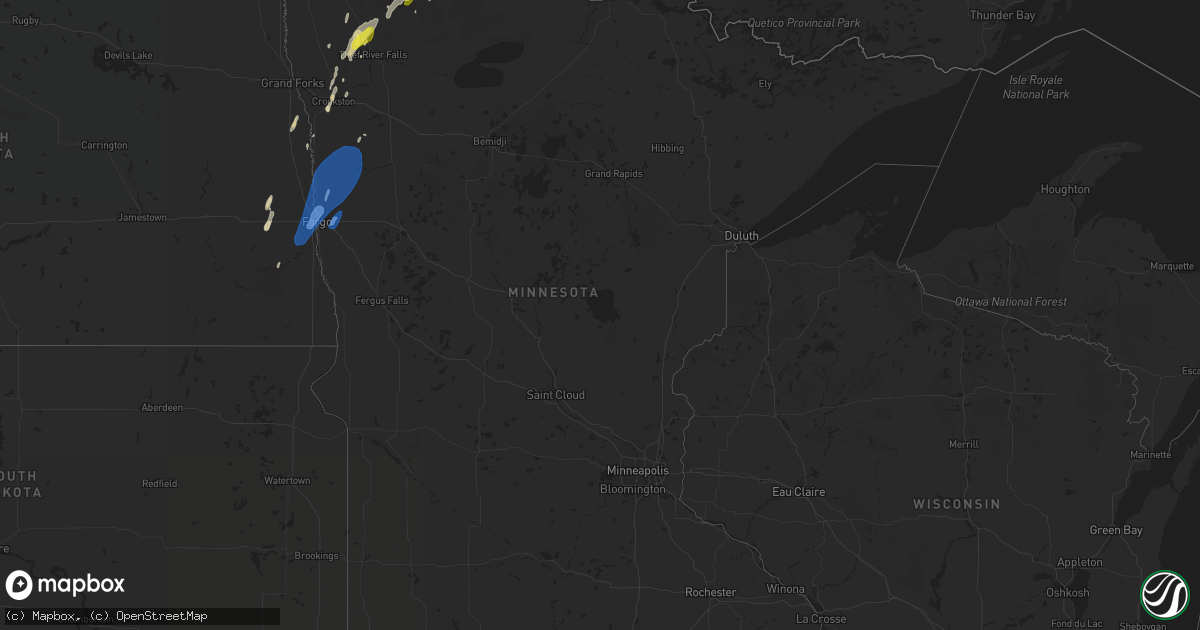 Hail map in Minnesota on June 8, 2019