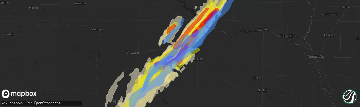 Hail map in Atkinson, NE on June 8, 2020