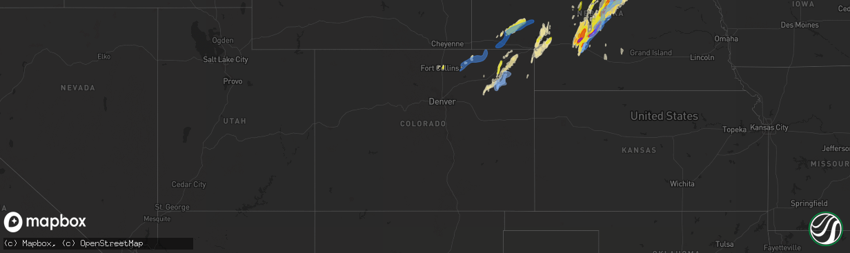 Hail map in Colorado on June 8, 2020