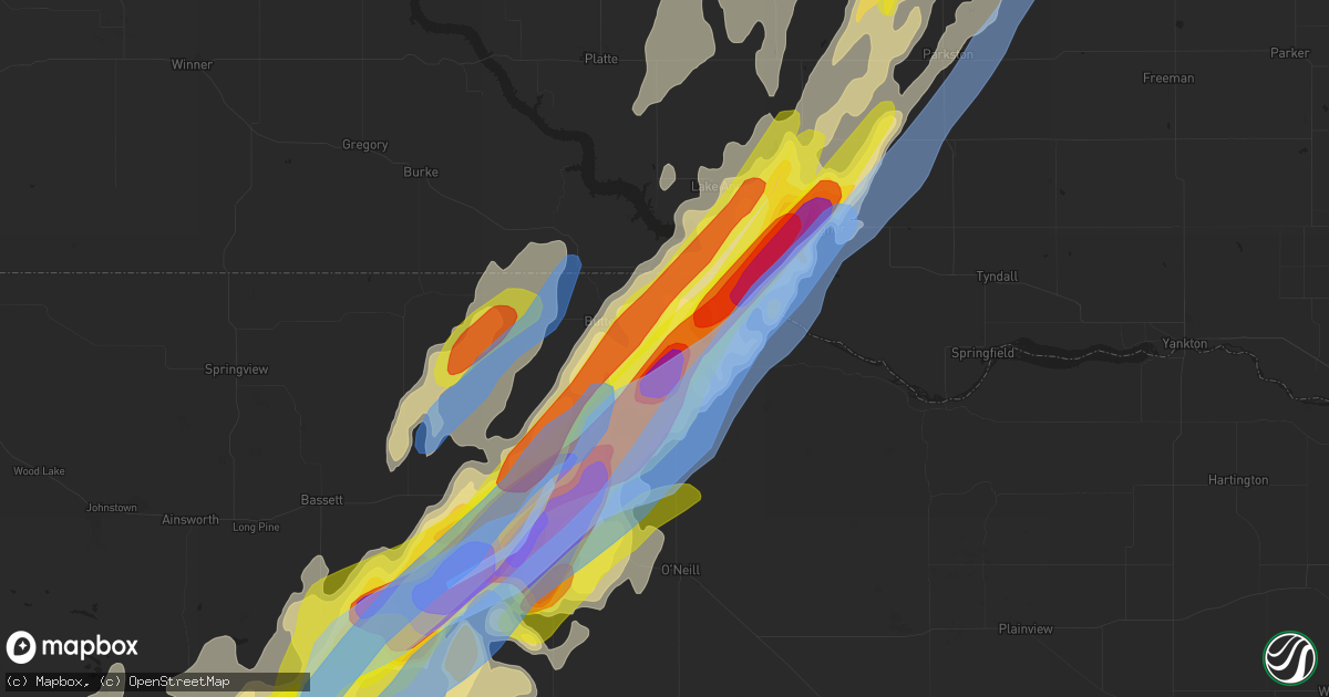 Hail map in Spencer, NE on June 8, 2020