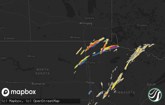 Hail map preview on 06-08-2020