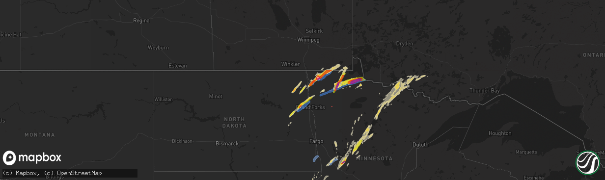 Hail map on June 8, 2020