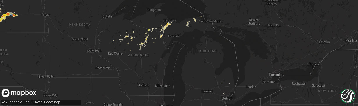 Hail map in Michigan on June 8, 2021