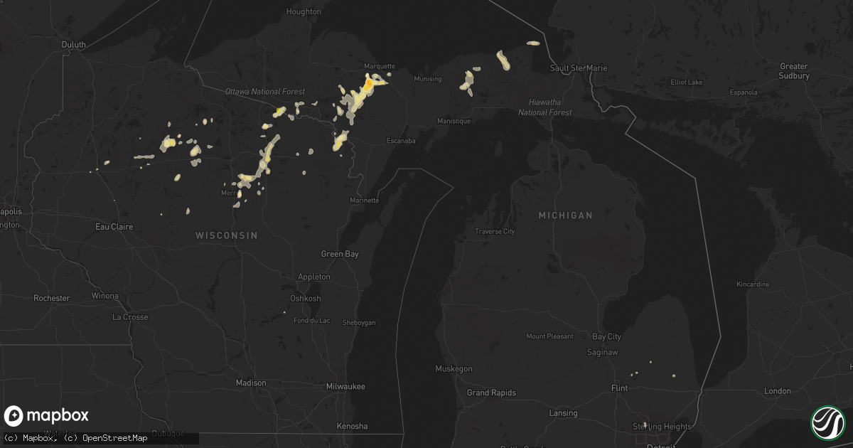 Hail map in Michigan on June 8, 2021
