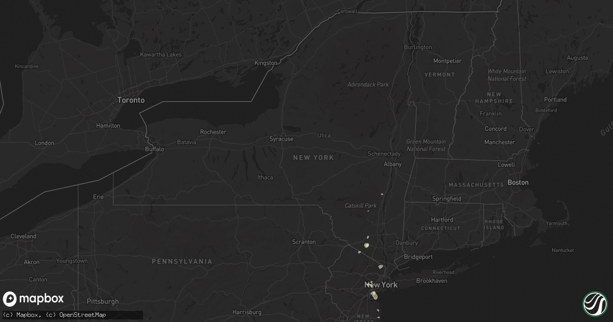 Hail map in New York on June 8, 2021