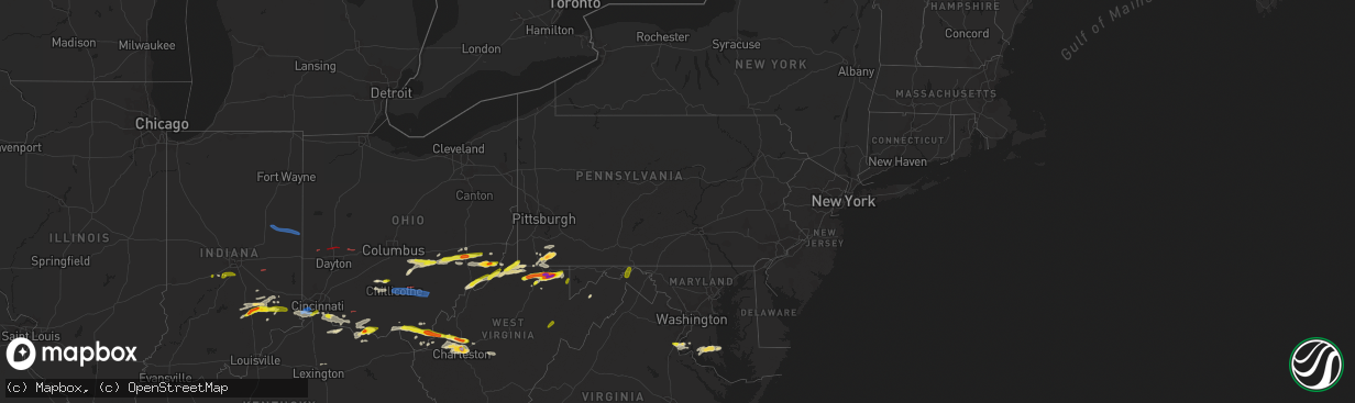 Hail map in Pennsylvania on June 8, 2022