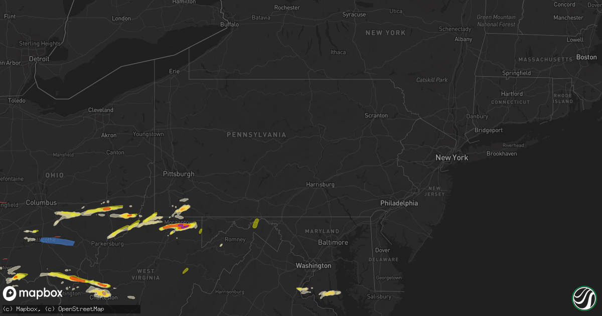 Hail map in Pennsylvania on June 8, 2022